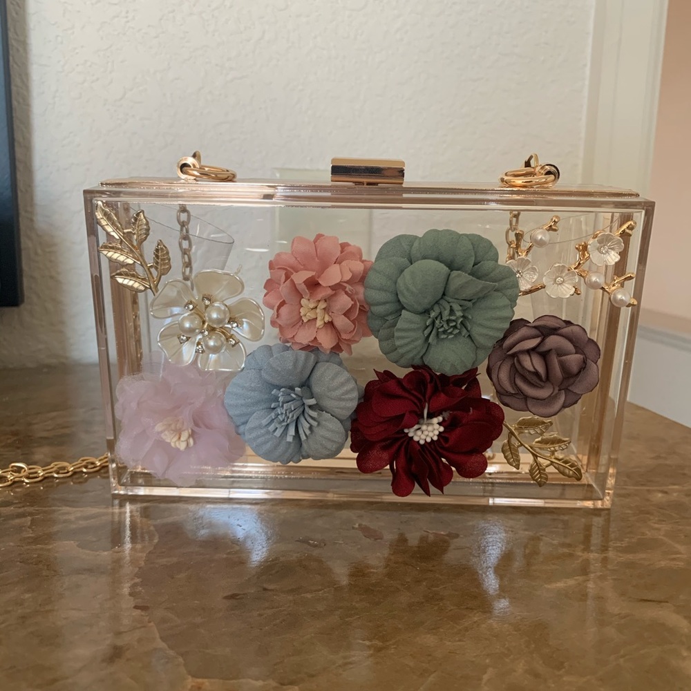 Beautiful flower clutch purse